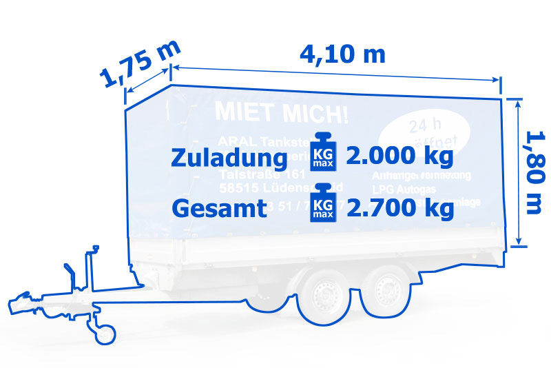 Anhänger mit Plane XL